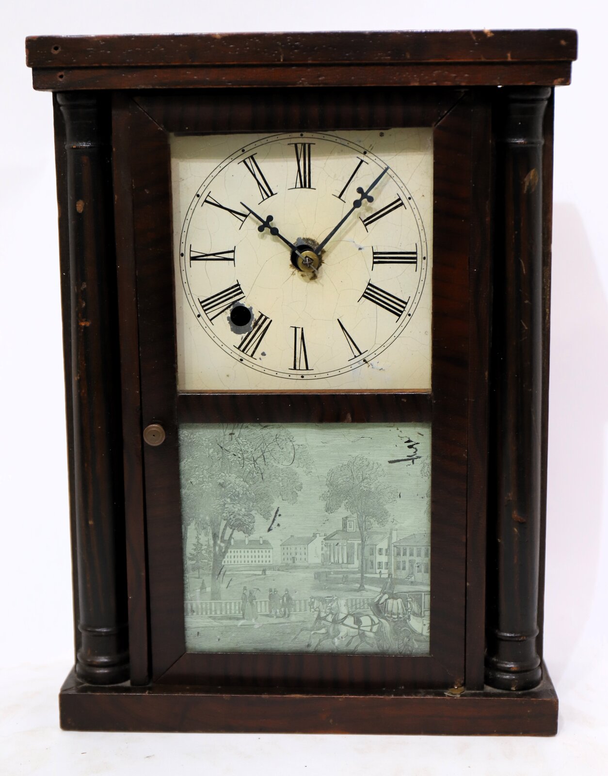 Henry Sperry miniature column clock, 1834-1852. — Antique Clocks Price Guide