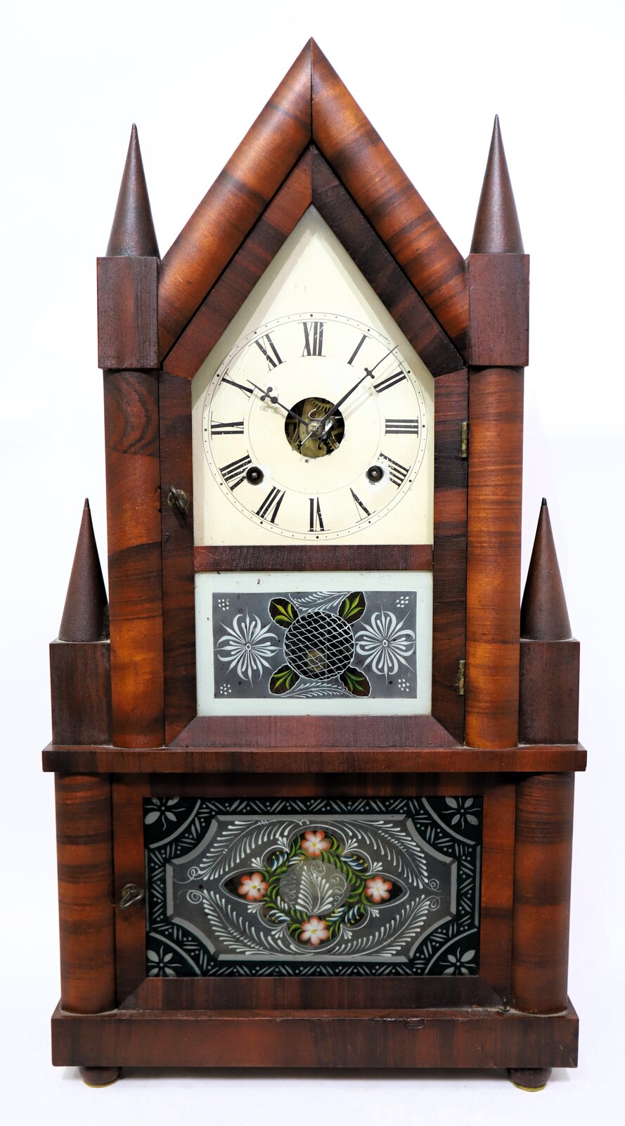 Birge & Fuller 30-hour double-steeple with wagon-spring movement, 1844-1848. — Antique Clocks Price Guide