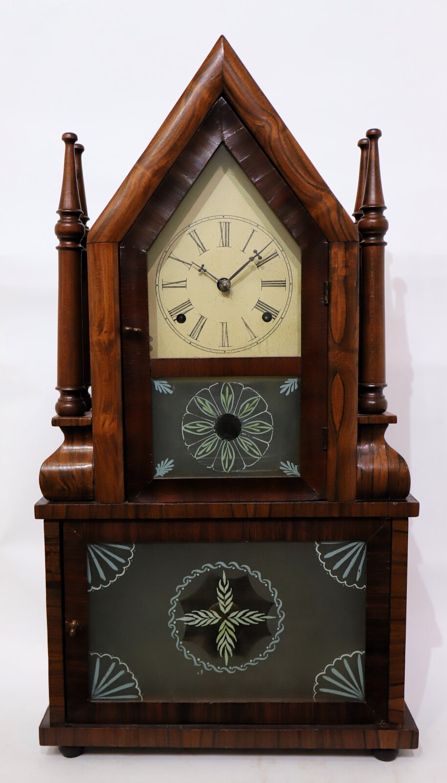 Sperry & Shaw double-steeple candlestick fusee, 1849-1850. — Antique Clocks Price Guide