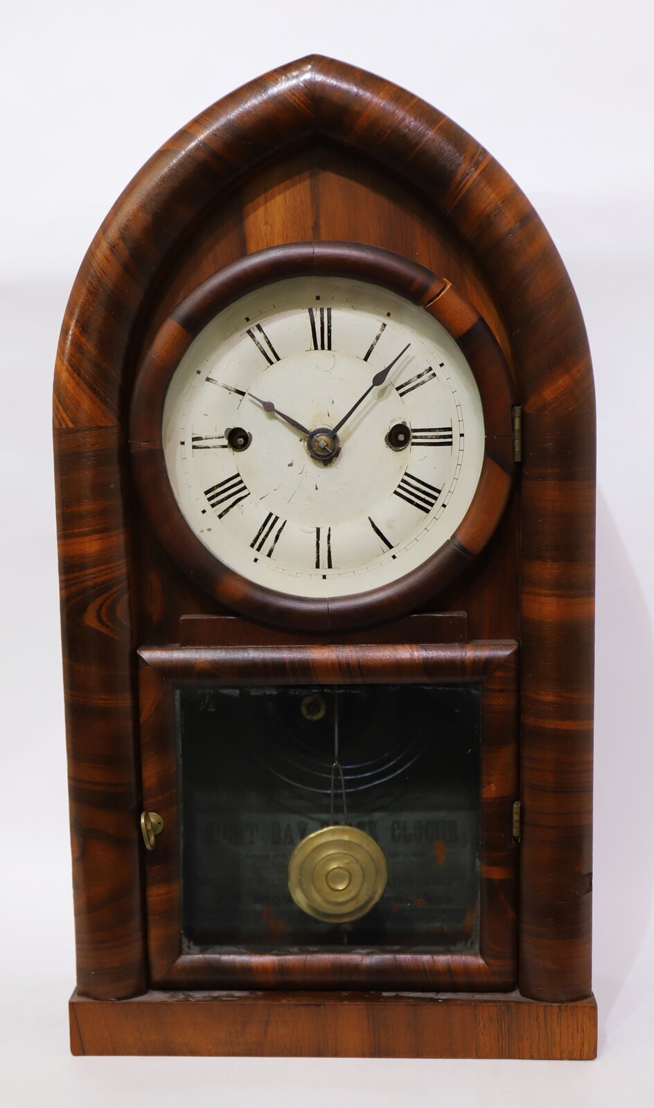 Forestville Mfg. Co. round gothic fusee, 1842-1849. — Antique Clocks Price Guide