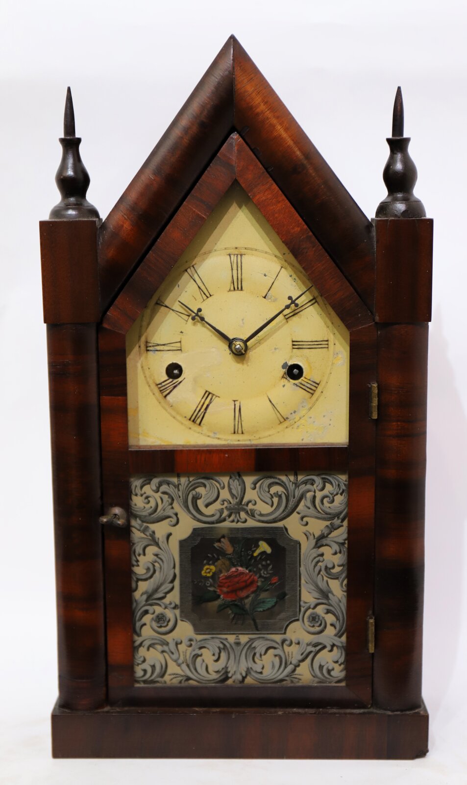 Forestville Mfg. Co. miniature 30-hour steeple, 1842-1849. — Antique Clocks Price Guide
