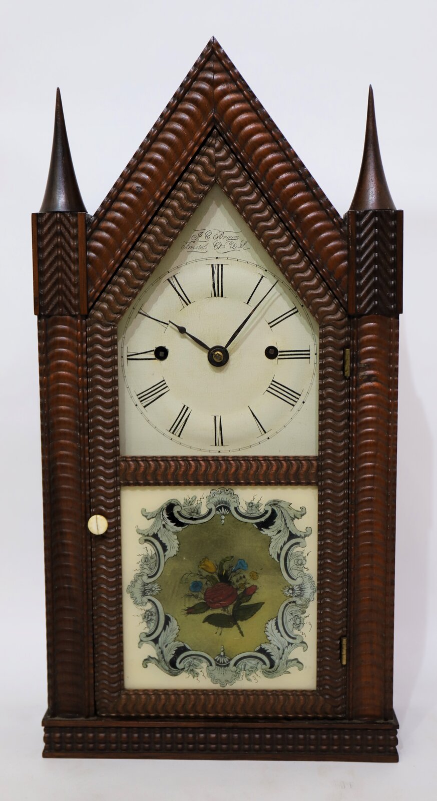 Forestville Manufacturing Co. ripple-front steeple fusee, 1842-1849. — Antique Clocks Price Guide