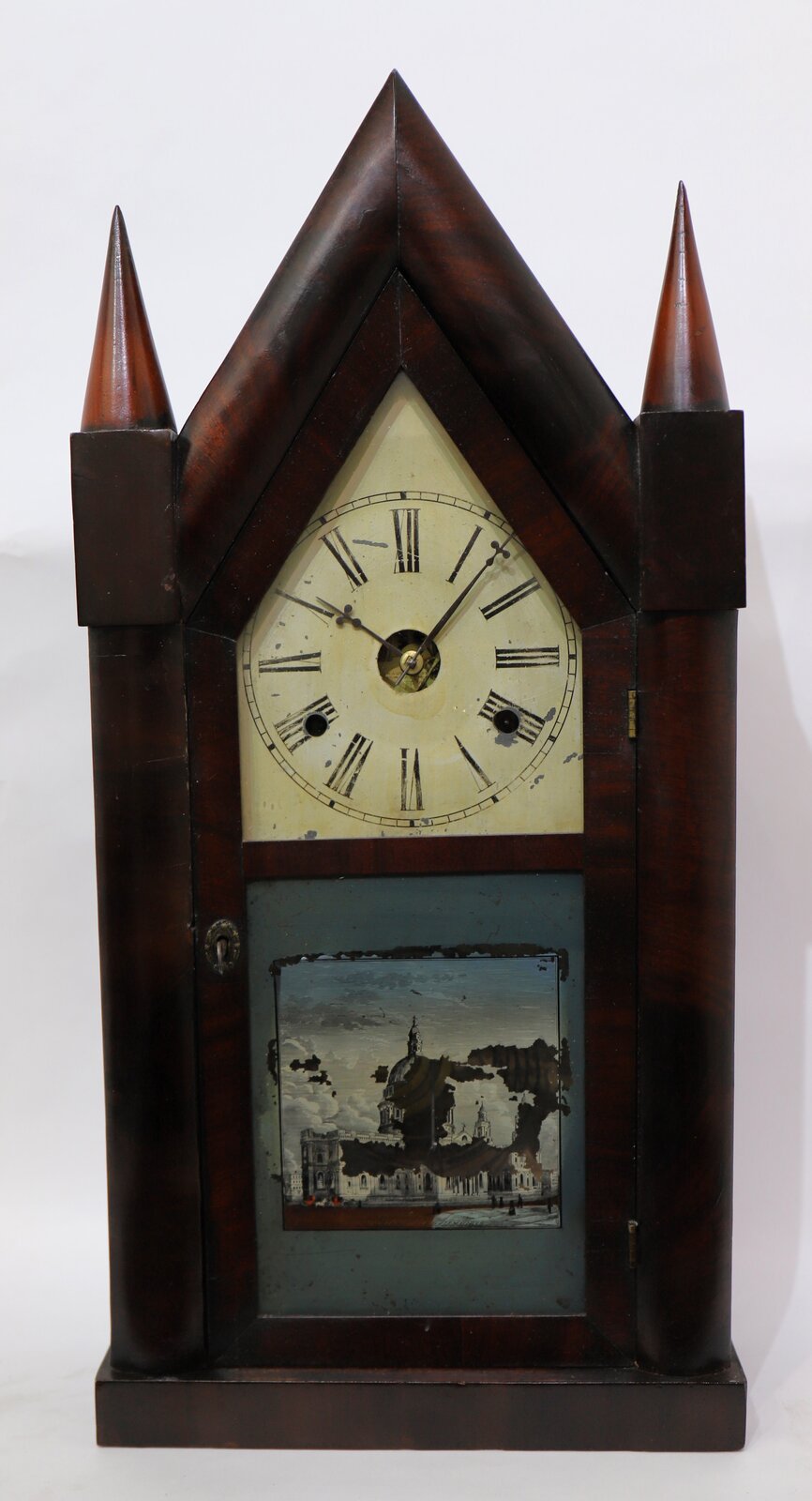 Chauncey Jerome 30-hour steeple with false fusees, 1844-1850. — Antique Clocks Price Guide
