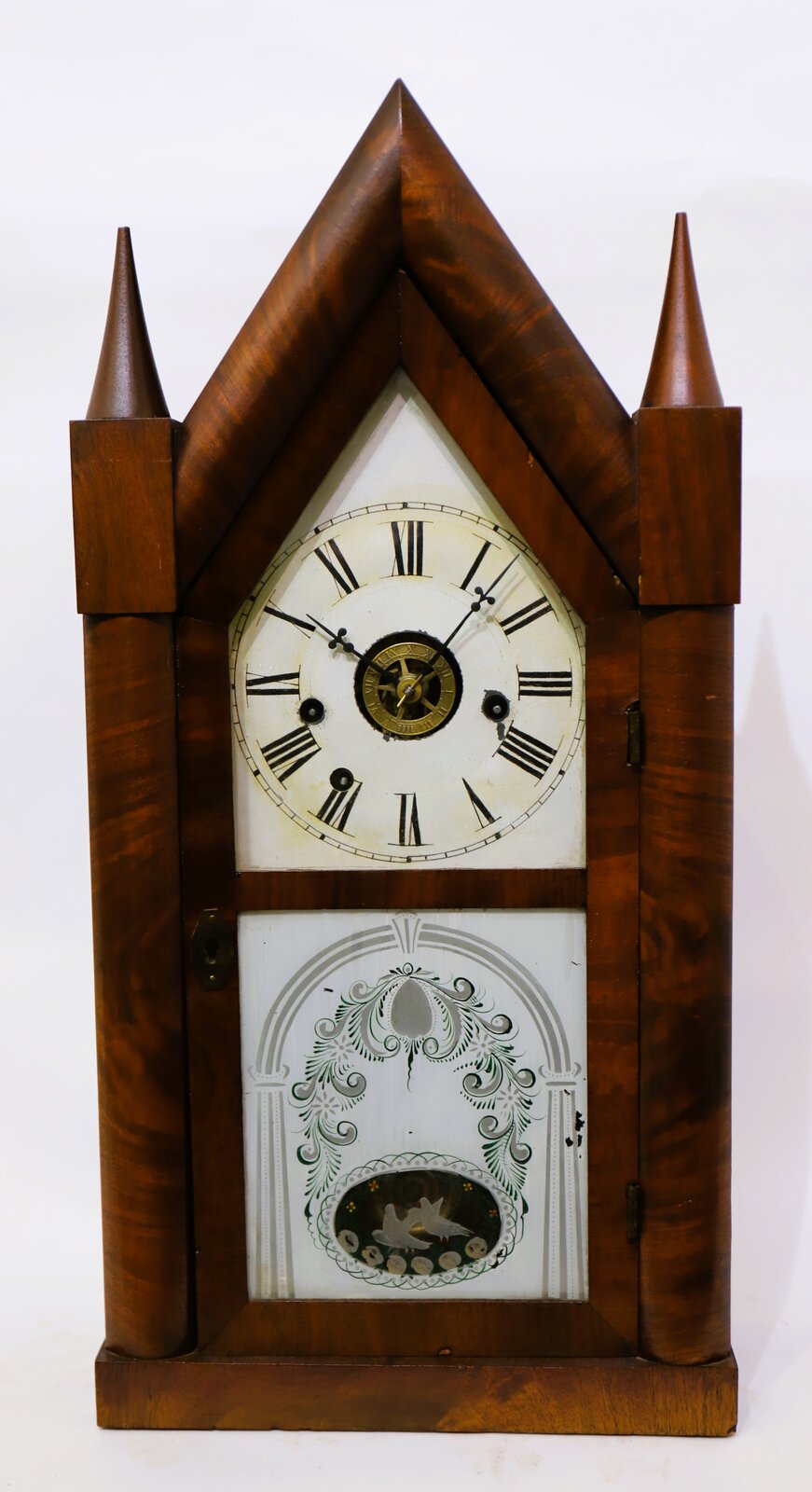 Brewster & Ingrahams steeple fusee with alarm, 1843-1852. — Antique Clocks Price Guide