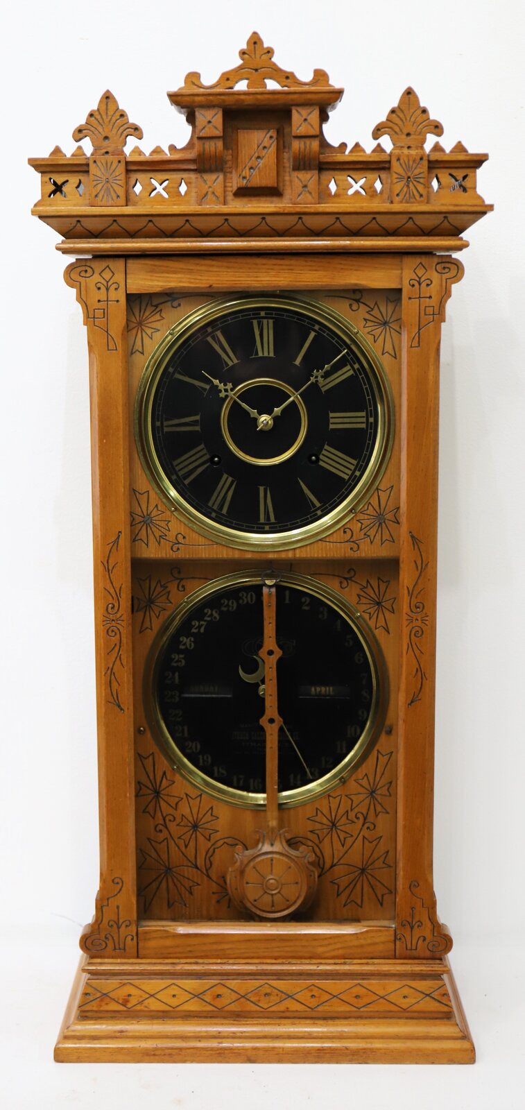 Ithaca Calendar Clock Co. “No. 6½ Belgrade”, 1883. — Antique Clocks Price Guide