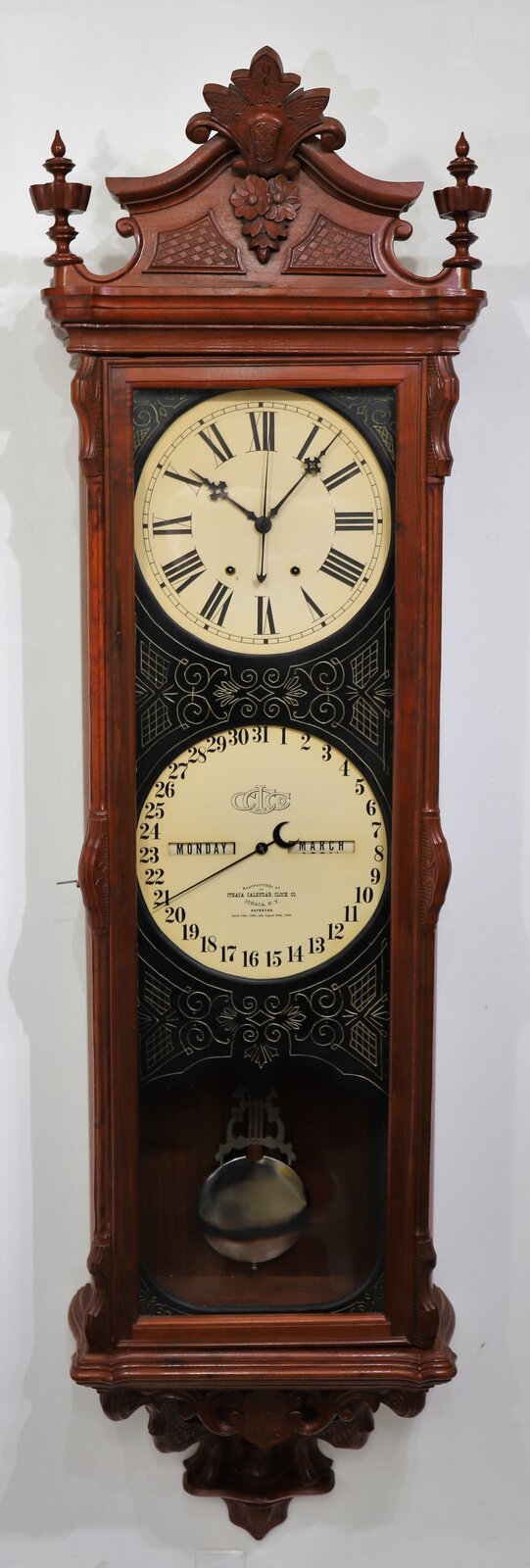 Ithaca Calendar Clock Co. “No. 1 Regulator” REPRODUCTION, ca. 1980. — Antique Clocks Price Guide