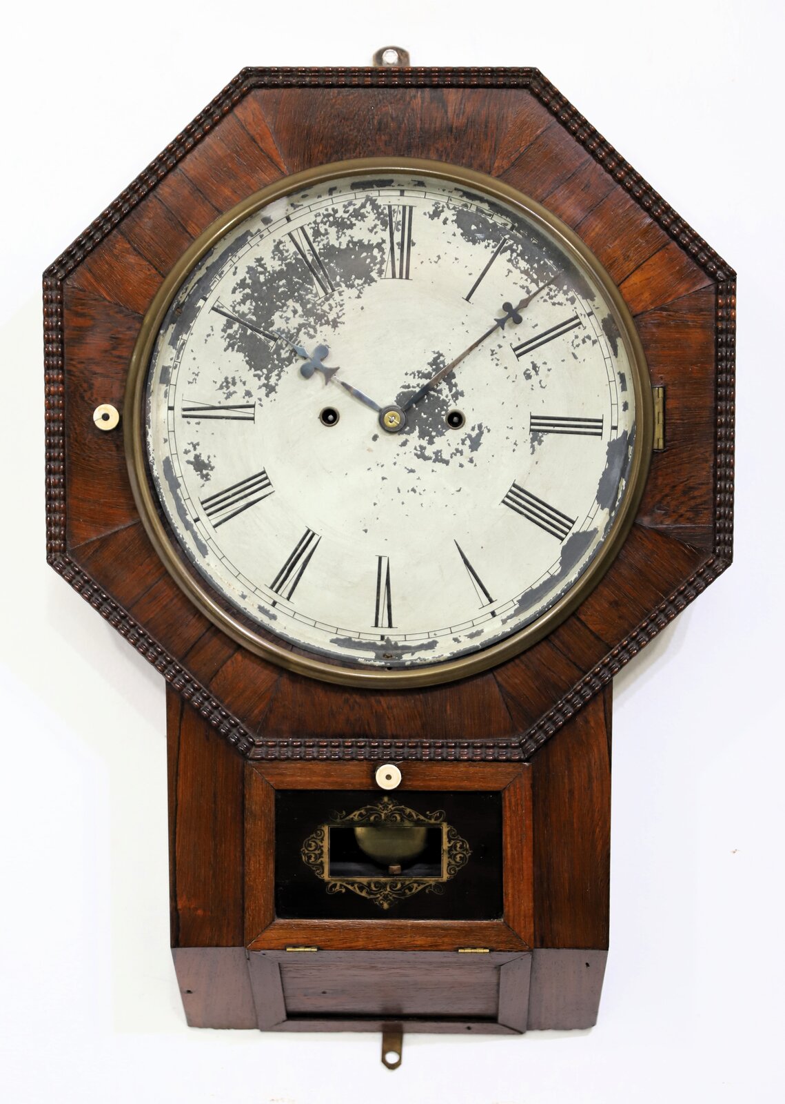 Atkins, Whiting & Co. “Octagon Drop XX” with wagon spring, 1851–1855. — Antique Clocks Price Guide