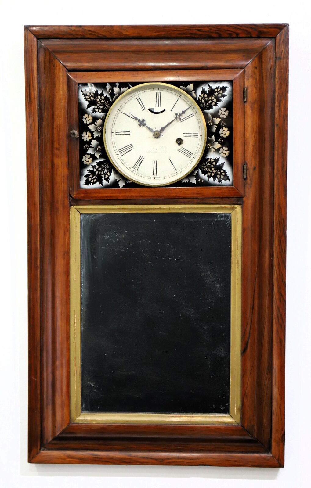 George Hills mirror clock, ca. 1850. — Antique Clocks Price Guide