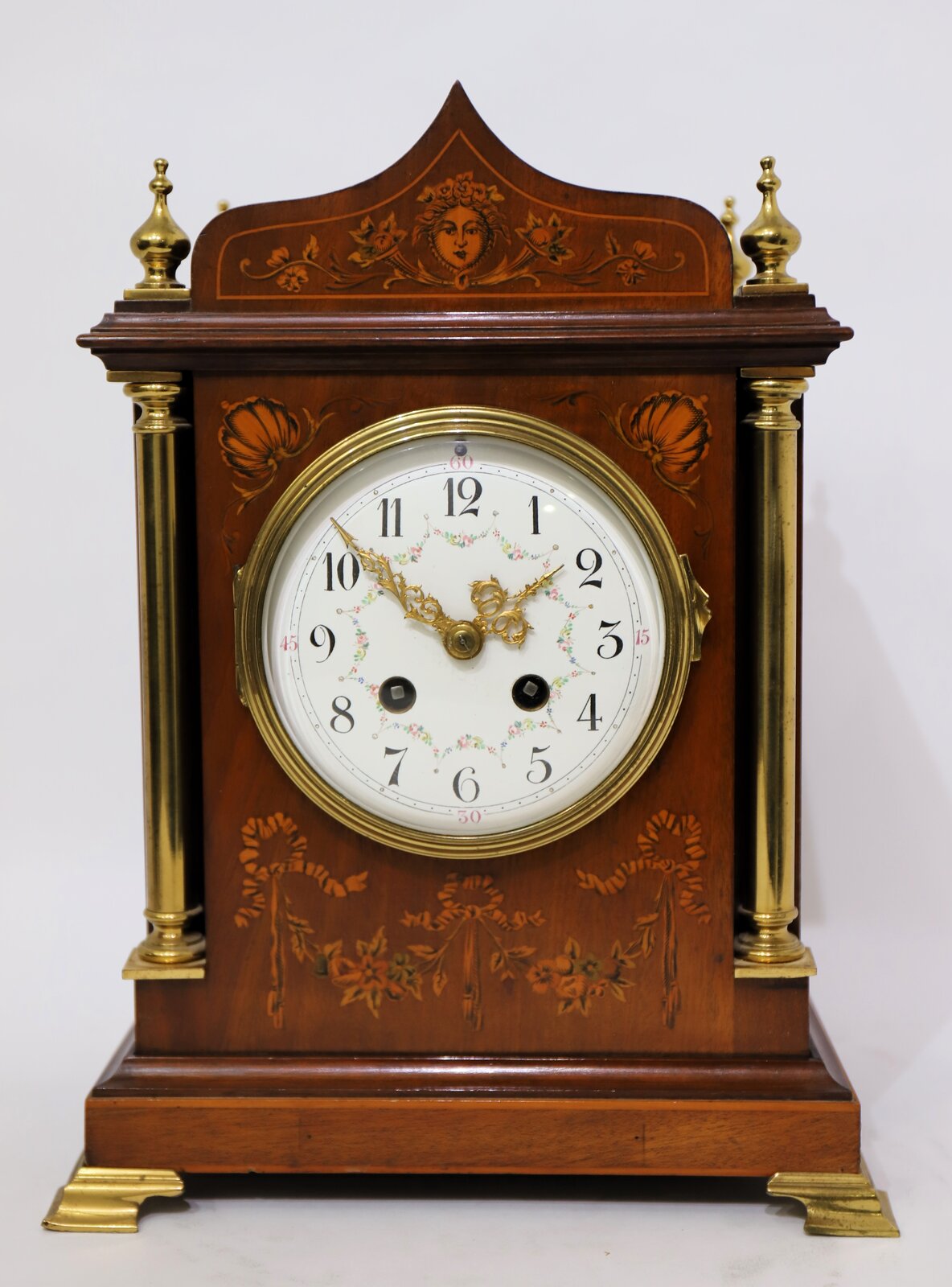 AD Mougin marquetry shelf clock, ca. 1900. — Antique Clocks Price Guide