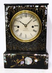 Chauncey Jerome papier mâché shelf clock, 1845-1850.