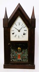 Smith & Goodrich 30-hour steeple fusee with overhead pulleys, 1847-1852.