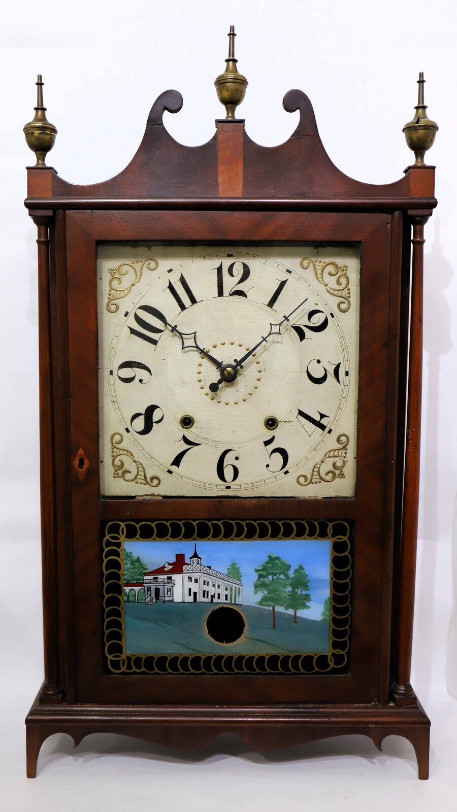 Eli Terry Jr. & Co. pillar & scroll, 1835-1841. — Antique Clocks Price Guide