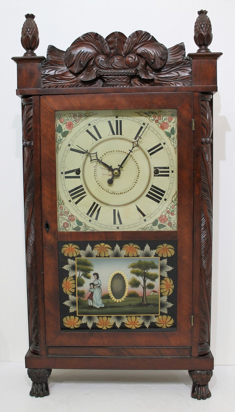 Rodney Brace carved column & splat, ca. 1834. — Antique Clocks Price Guide