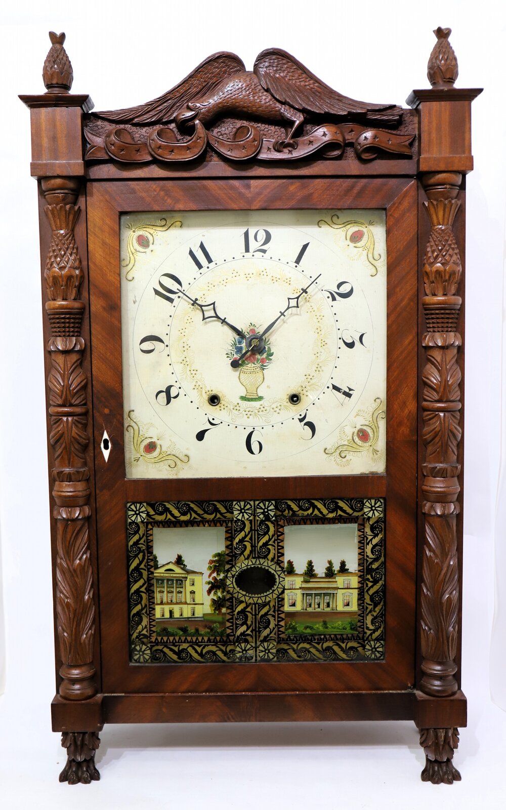 Mark Leavenworth & Co. carved column & splat, 1829-1834. — Antique Clocks Price Guide