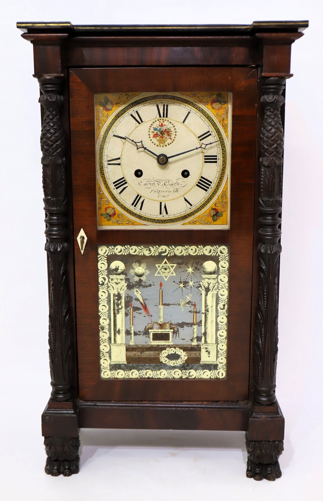 Curtis & Clark miniature “Eight day brass clock”, 1824. — Antique Clocks Price Guide