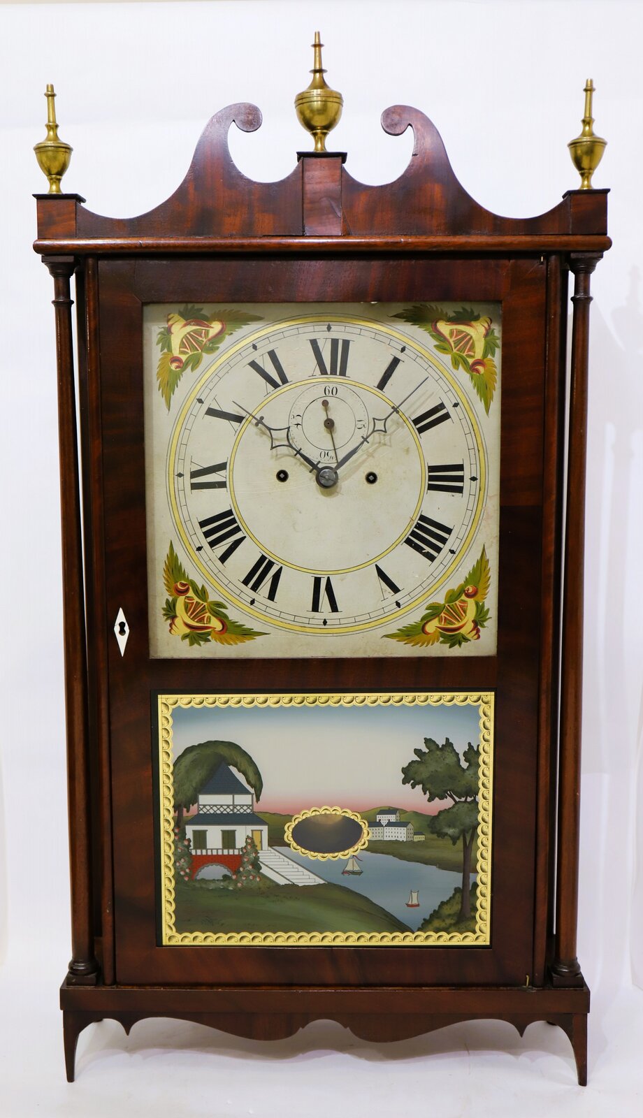 Salem Bridge 8-day brass movement pillar & scroll, ca. 1820. — Antique Clocks Price Guide
