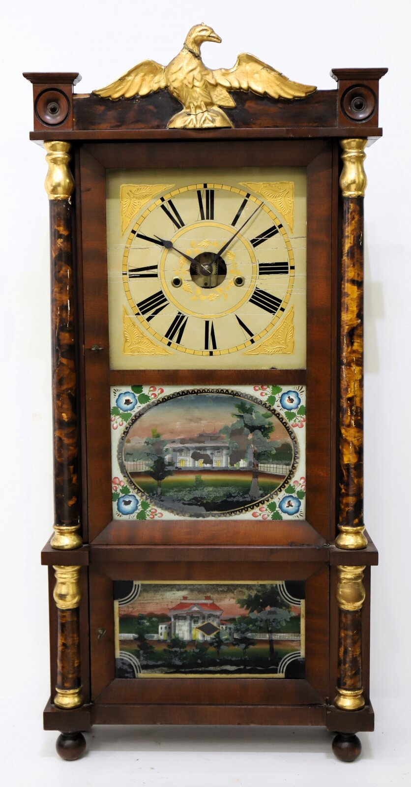 Forestville Manufacturing Co. “Improved Eight Day Brass Clock” (triple decker), 1835-1839. — Antique Clocks Price Guide