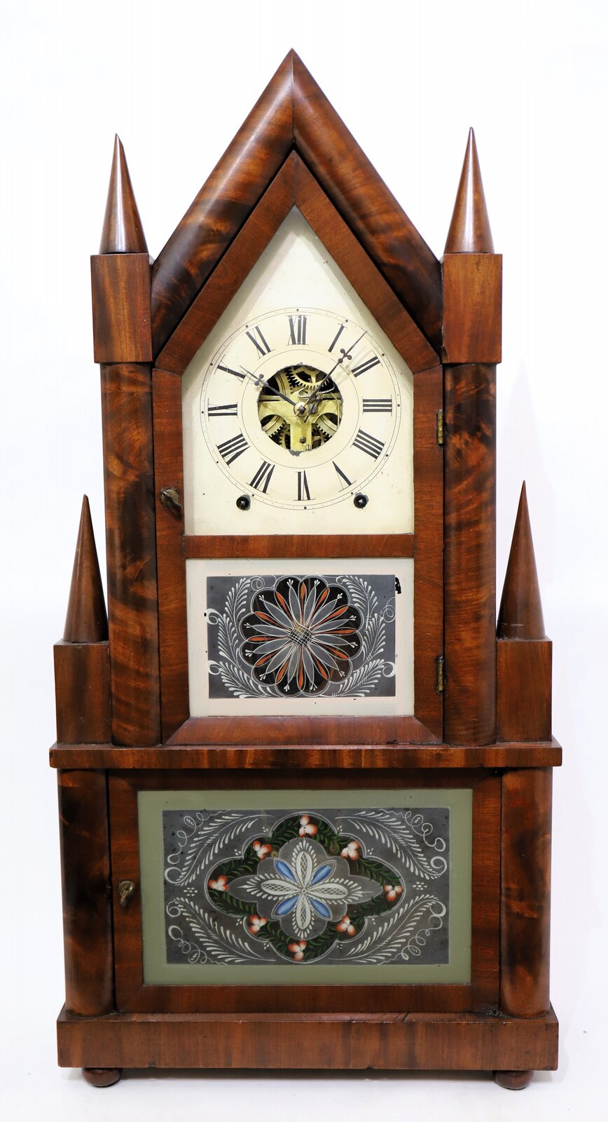 Birge & Fuller double-steeple with wagon spring movement, 1844-1848. — Antique Clocks Price Guide
