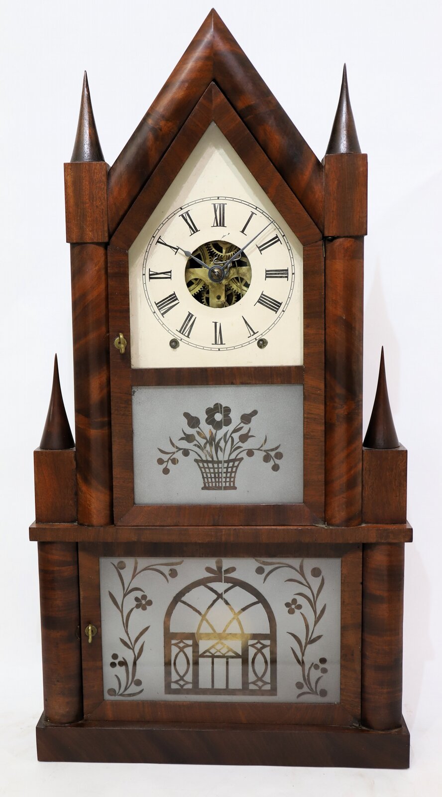 John Birge double-steeple fusee, ca. 1848. — Antique Clocks Price Guide