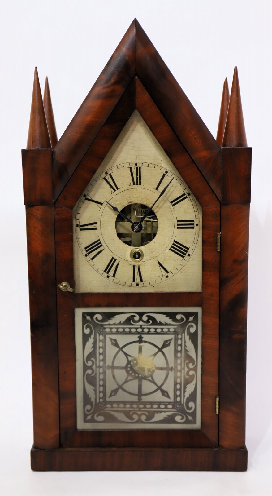 Silas B. Terry double-wind 30-hour steeple, ca. 1850. — Antique Clocks Price Guide