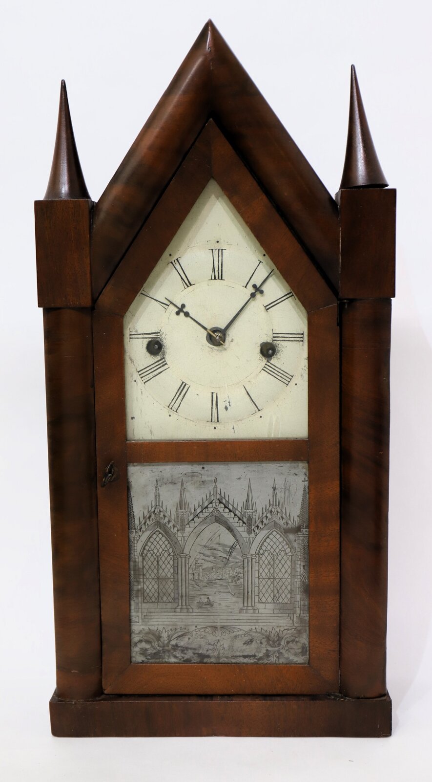 Terry & Andrews 30-hour steeple, 1842-1850. — Antique Clocks Price Guide