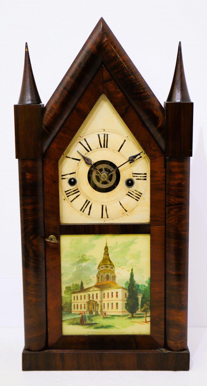 Terry & Andrews 30-hour steeple with alarm, 1842-1850. — Antique Clocks Price Guide