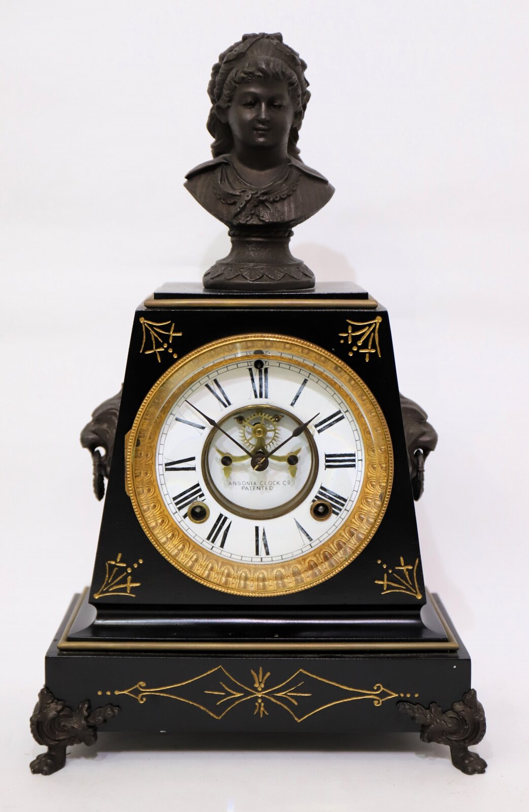 Ansonia Clock Co. “Euclid with Figure No. 1042” ca. 1886. — Antique Clocks Price Guide