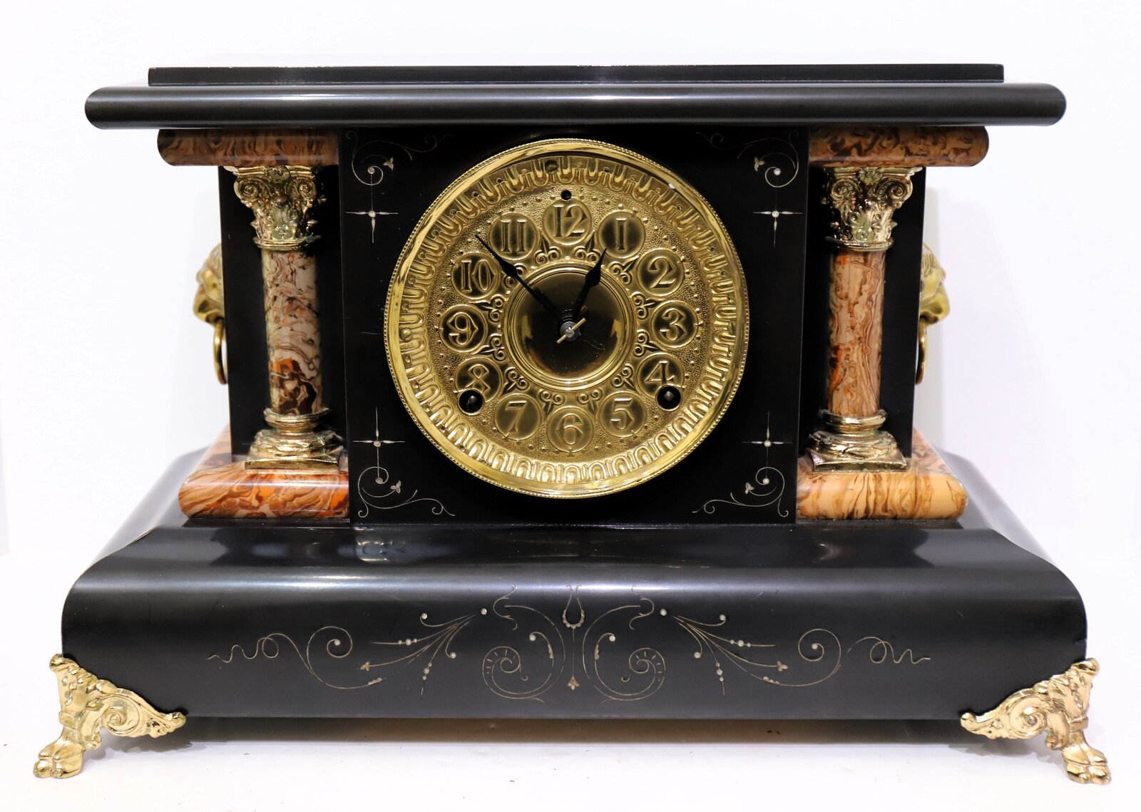 Seth Thomas Clock Co. adamantine black mantel, 1893. — Antique Clocks Price Guide