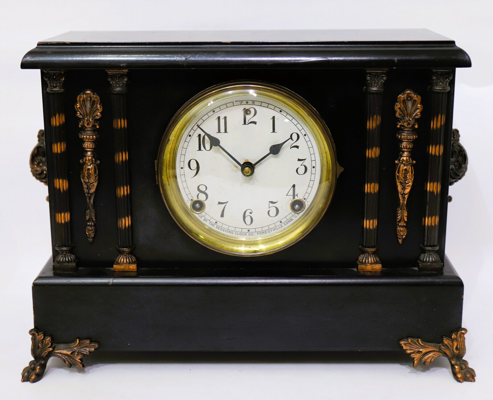 Sessions Clock Co. enameled wood mantel clock, ca. 1923. — Antique Clocks Price Guide