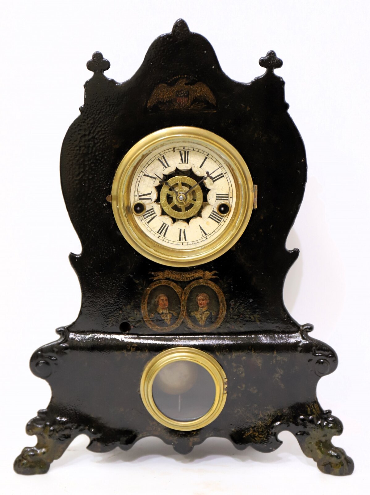 Unknown maker “Wide Awake” iron-front, ca. 1866. — Antique Clocks Price Guide