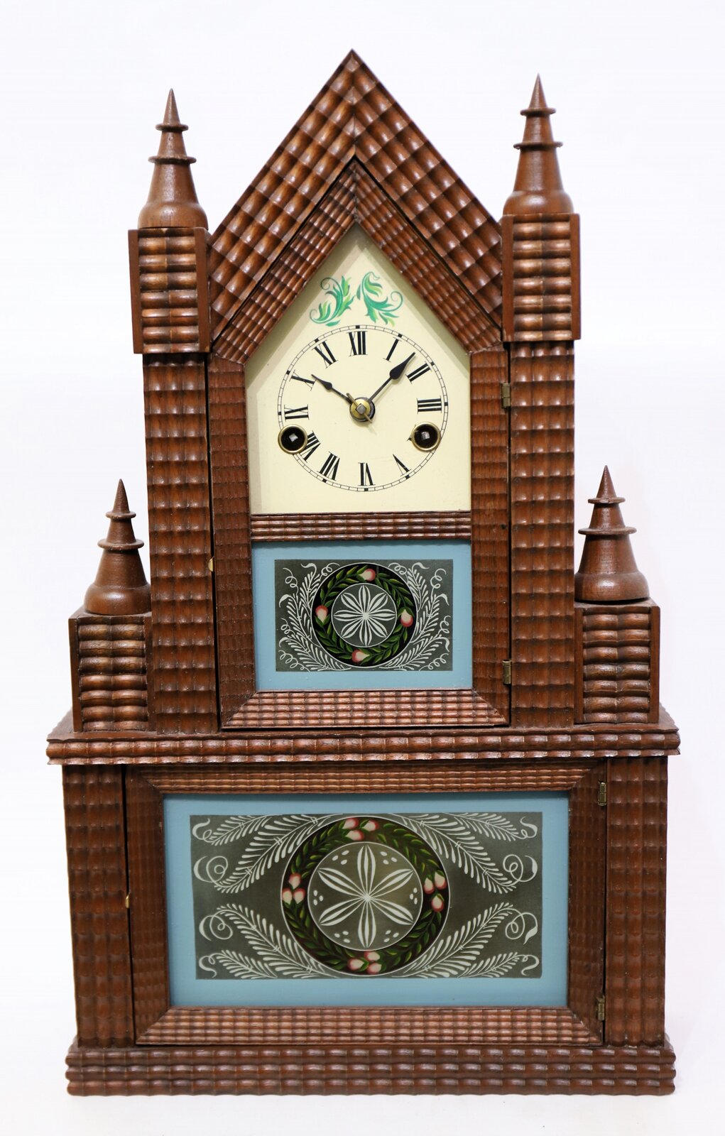 Miniature ripple-front double steeple, ca. 1976. — Antique Clocks Price Guide