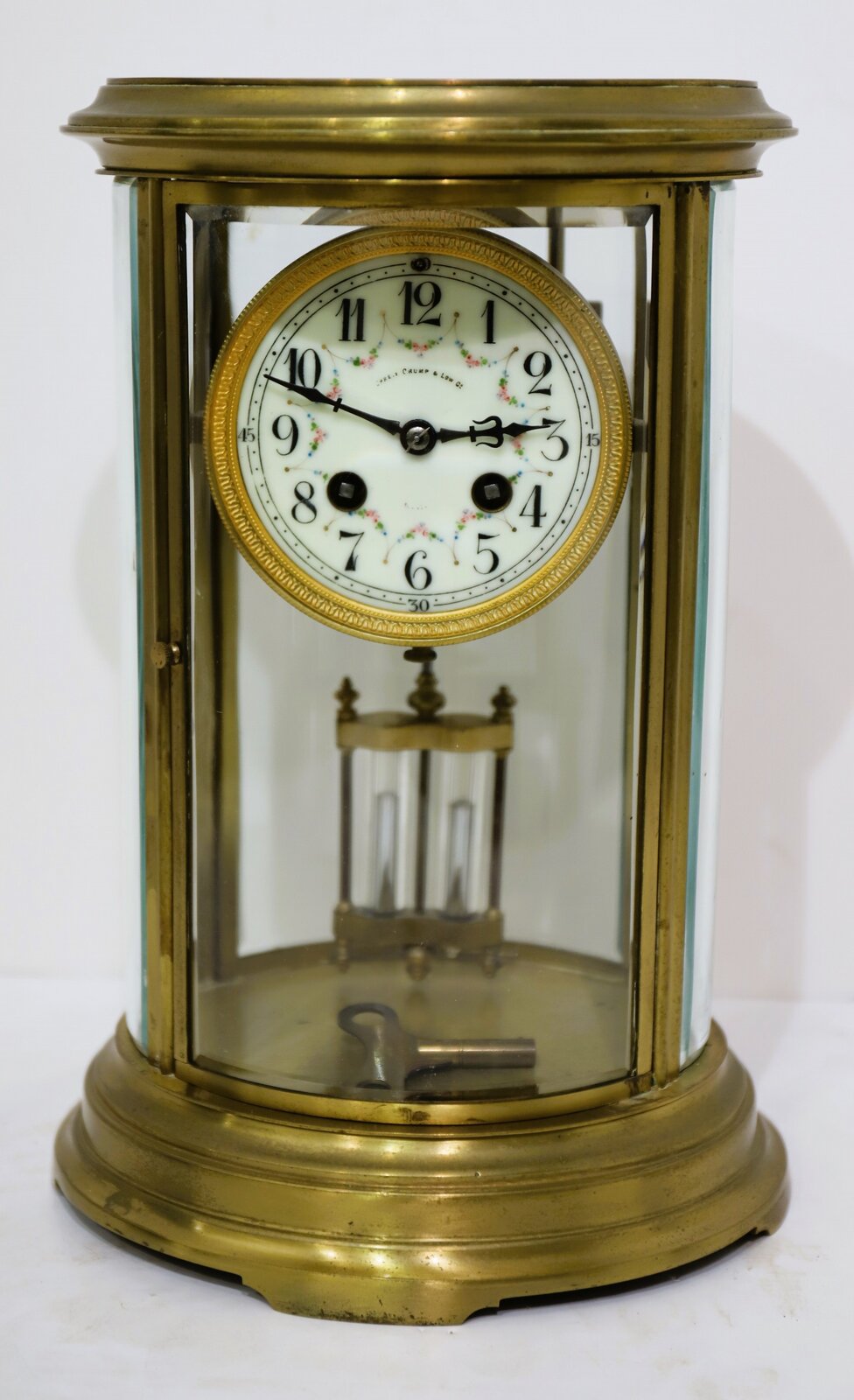 S. Marti oval crystal regulator, ca. 1900. — Antique Clocks Price Guide