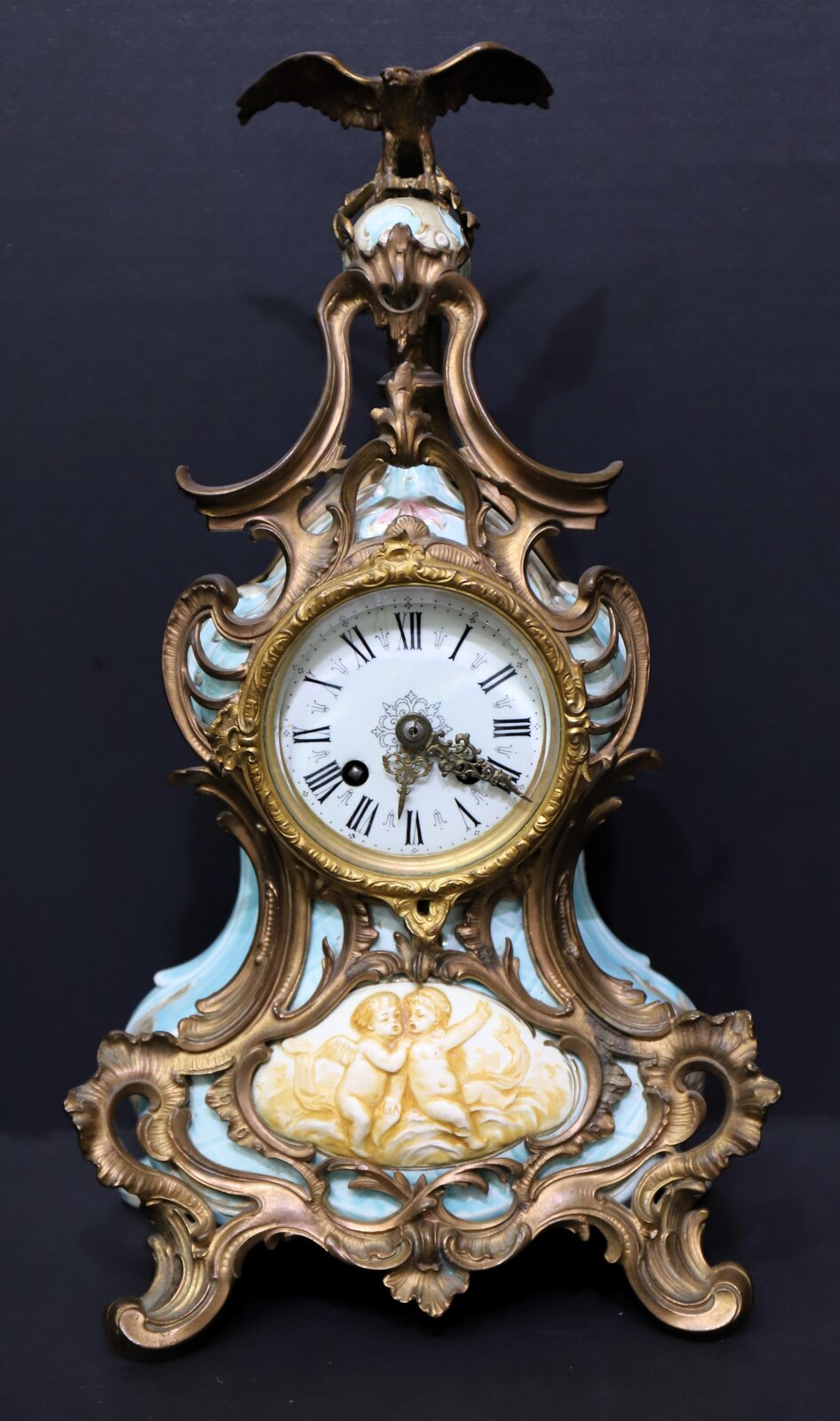 Lenzkirch porcelain shelf clock, ca. 1885. — Antique Clocks Price Guide