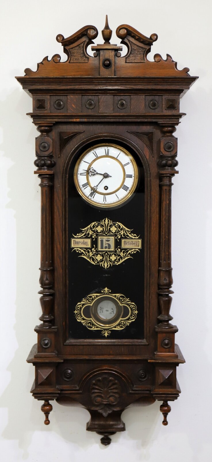 German/Austrian Vienna calendar wall clock, ca. 1900? — Antique Clocks Price Guide