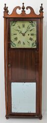 John Taber (attr.) tall shelf/mirror clock, 1818-1825.