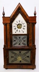 Birge & Fuller double-steeple with wagon spring movement and side columns, 1844-1848.