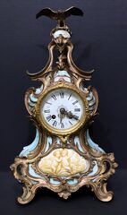 Lenzkirch porcelain shelf clock, ca. 1885.