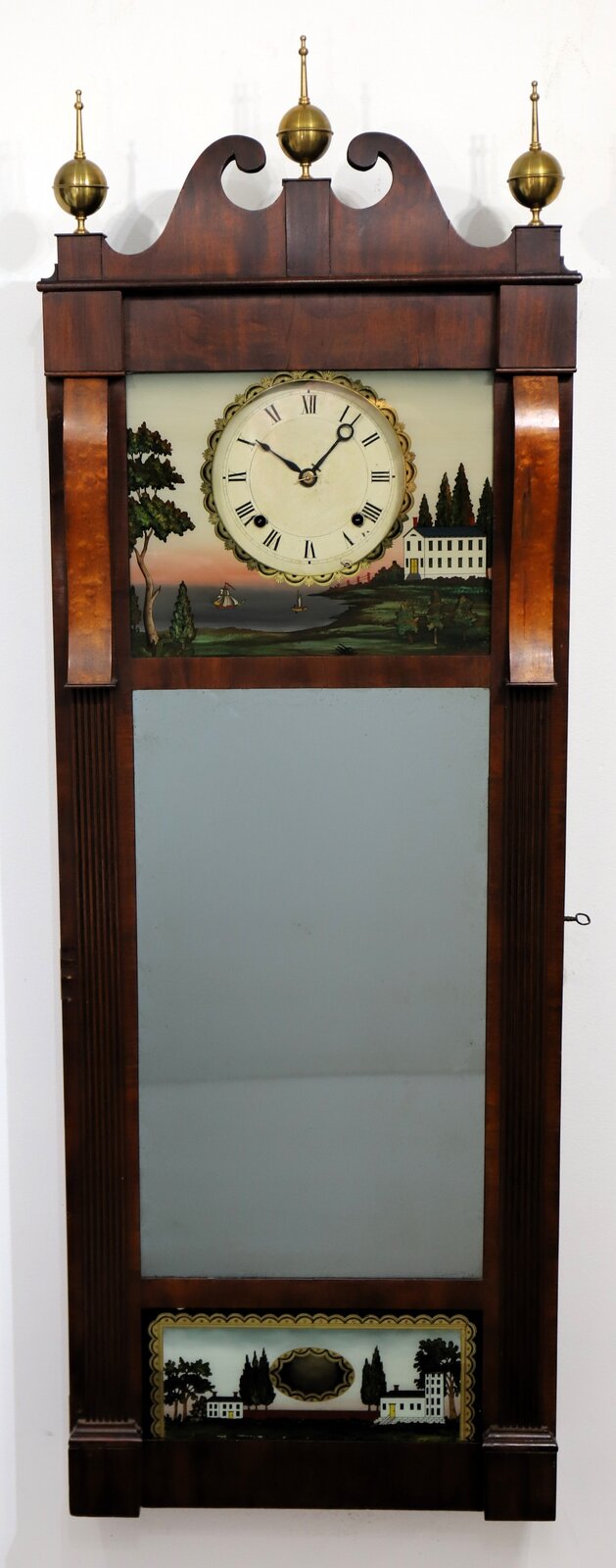 Joseph Ives New England mirror clock, ca. 1820. — Antique Clocks Price Guide