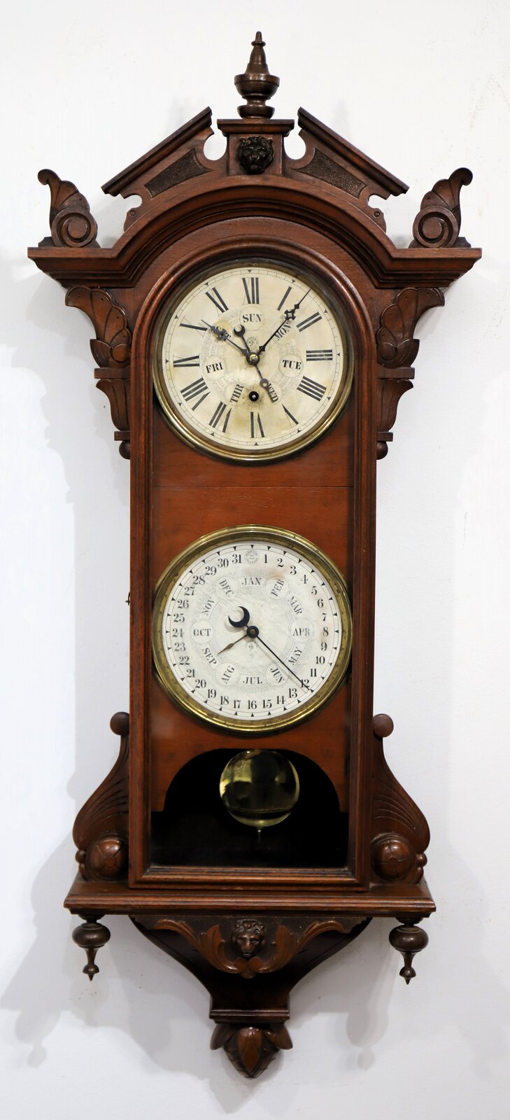 Jerome & Co. double dial wall clock, ca. 1886. — Antique Clocks Price Guide