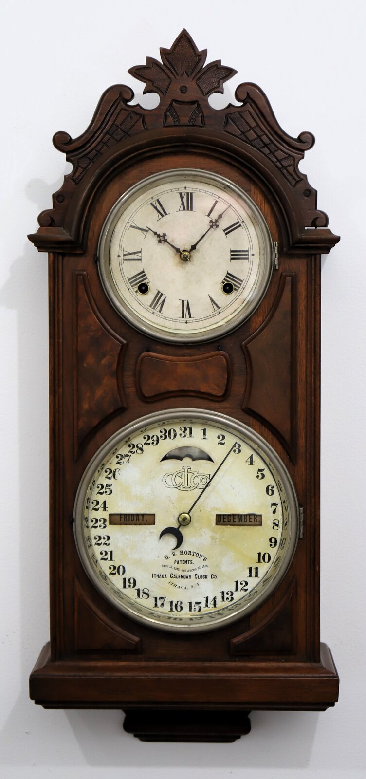 Ithaca Calendar Clock Co. “Checker Board”, 1878-1883. — Antique Clocks Price Guide