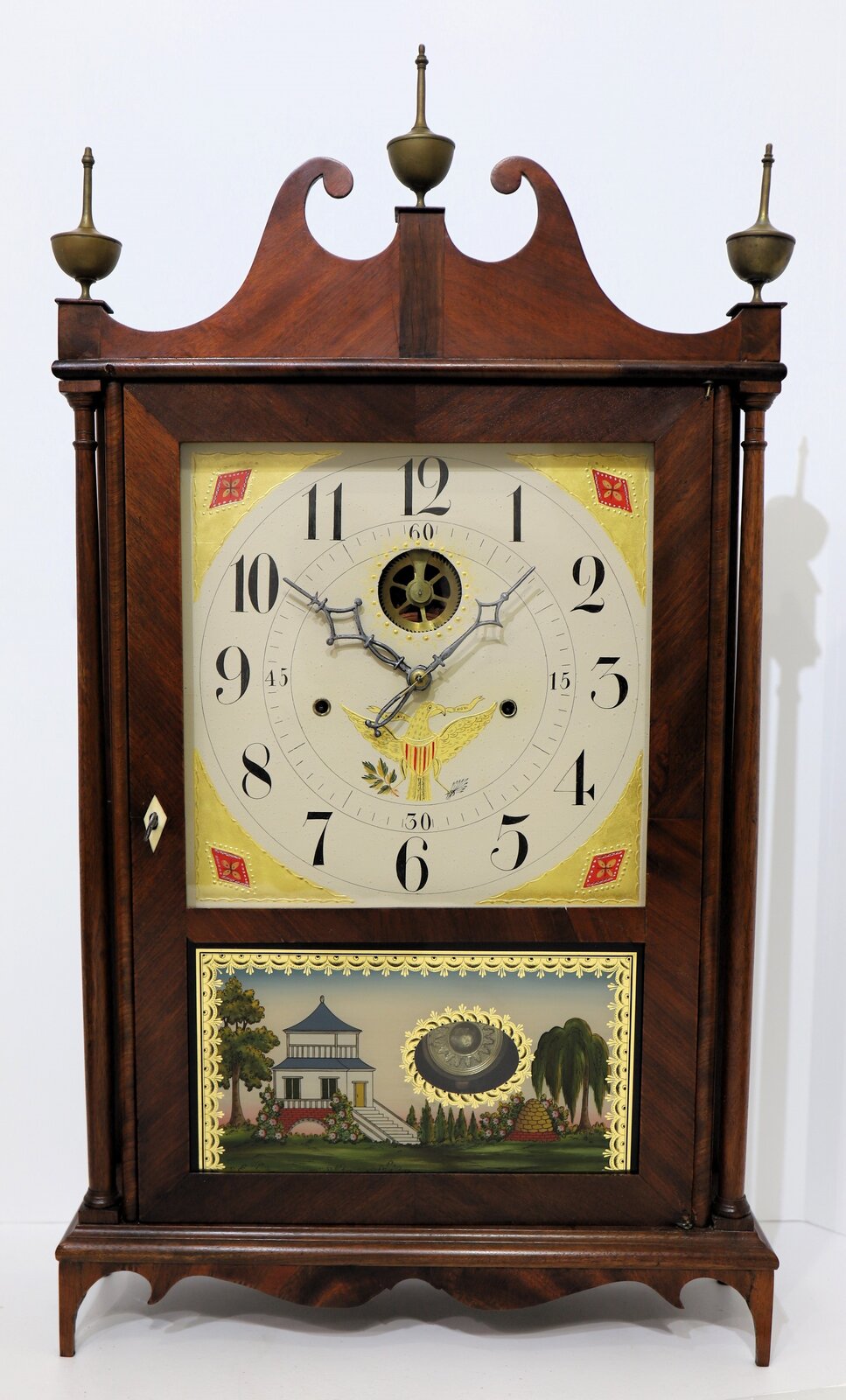 Seth Thomas off-center pillar & scroll, 1818–1822. — Antique Clocks Price Guide