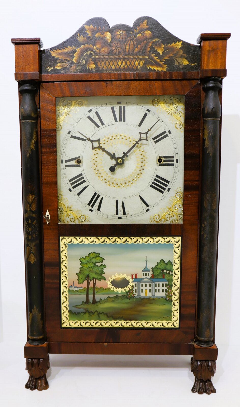 Norris North column & splat shelf clock with Torrington movement, 1822-1824. — Antique Clocks Price Guide