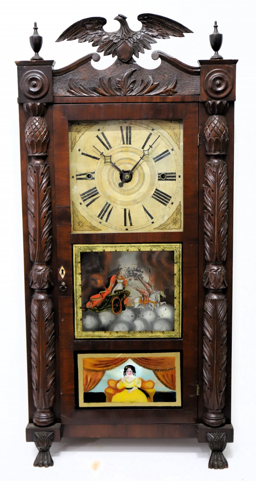Rodney Brace three-panel shelf clock, ca. 1825. — Antique Clocks Price Guide