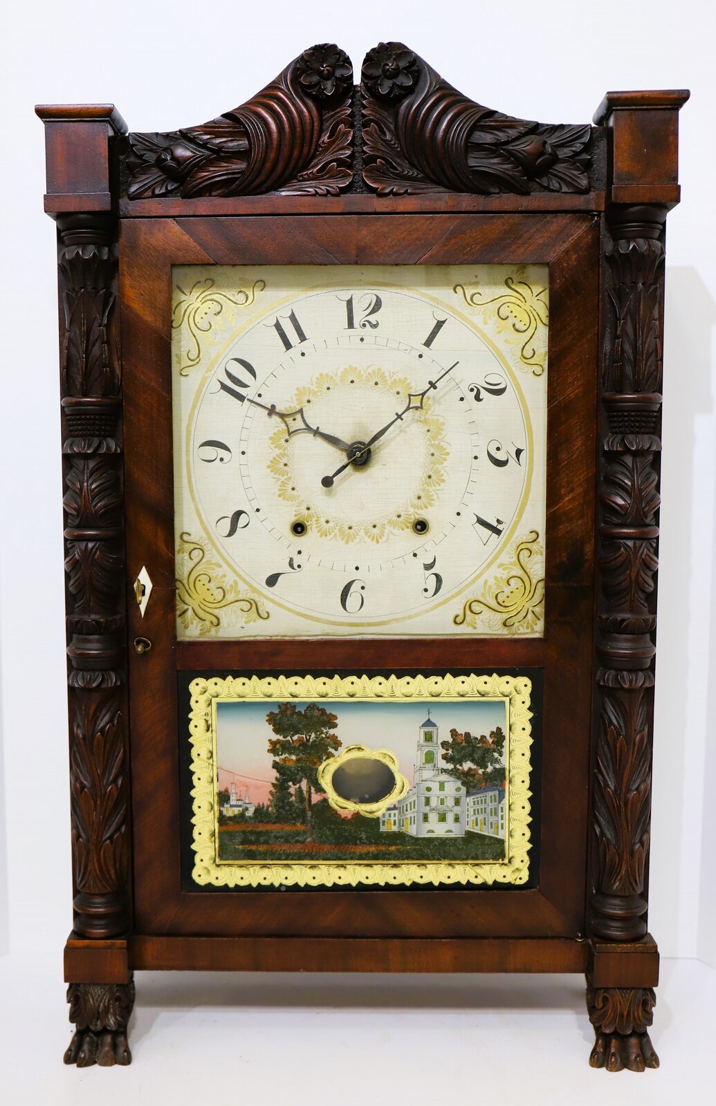 Bishop & Bradley carved column & splat, 1824-1832. — Antique Clocks Price Guide
