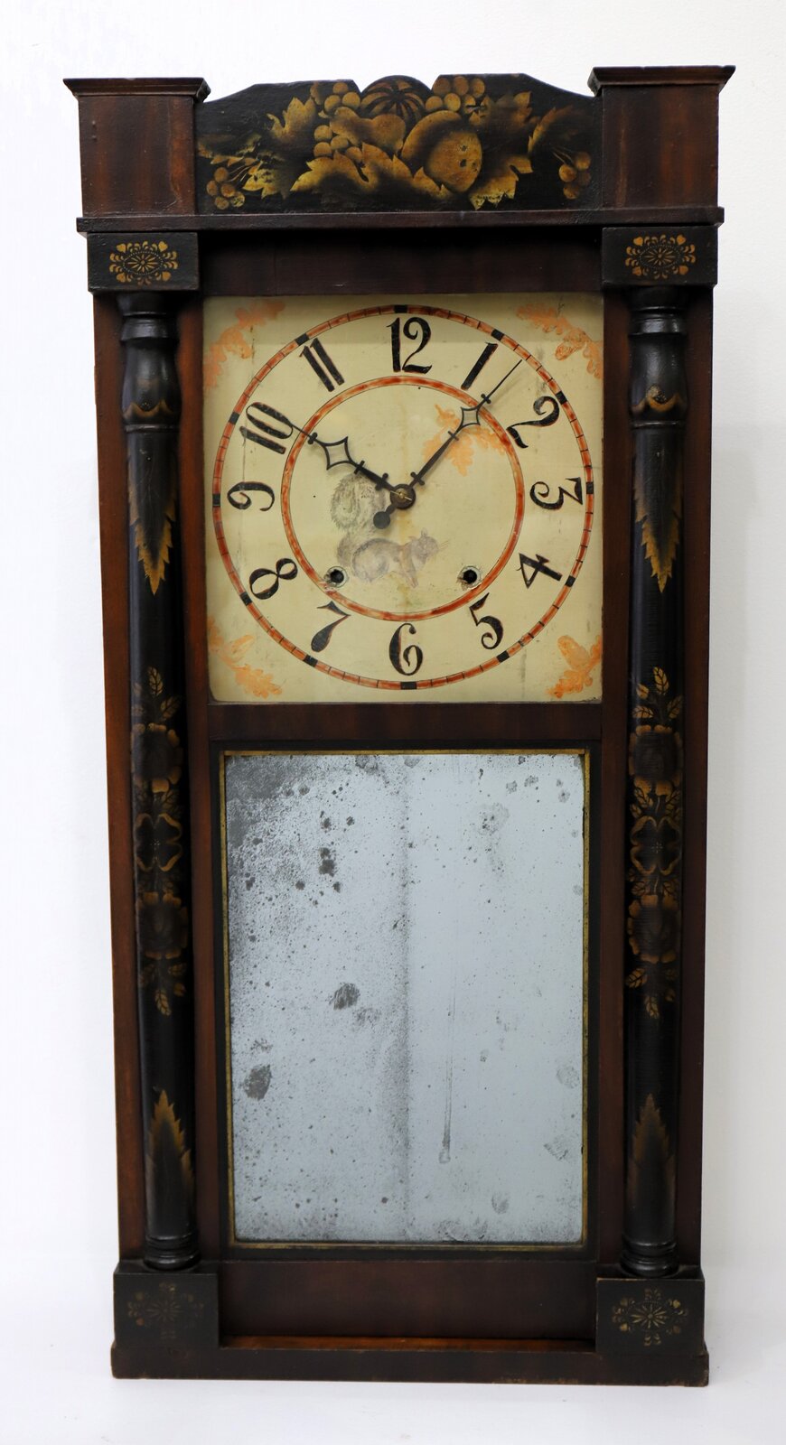 Jeromes’ & Darrow bronzed looking glass shelf clock, 1828-1834. — Antique Clocks Price Guide