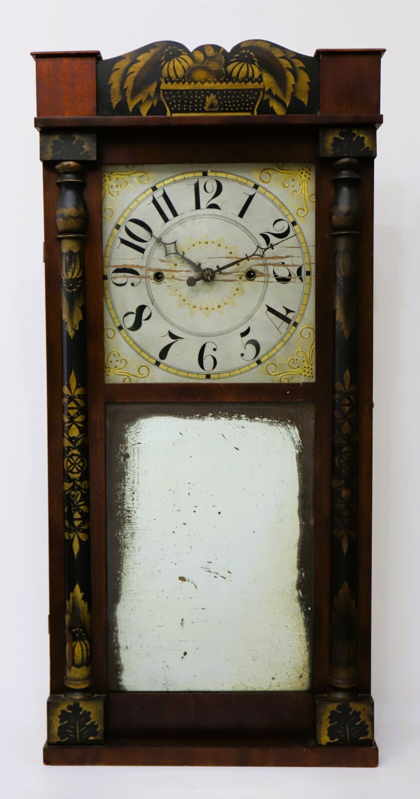 Pratt & Frost bronzed looking glass shelf clock, 1832-1835. — Antique Clocks Price Guide