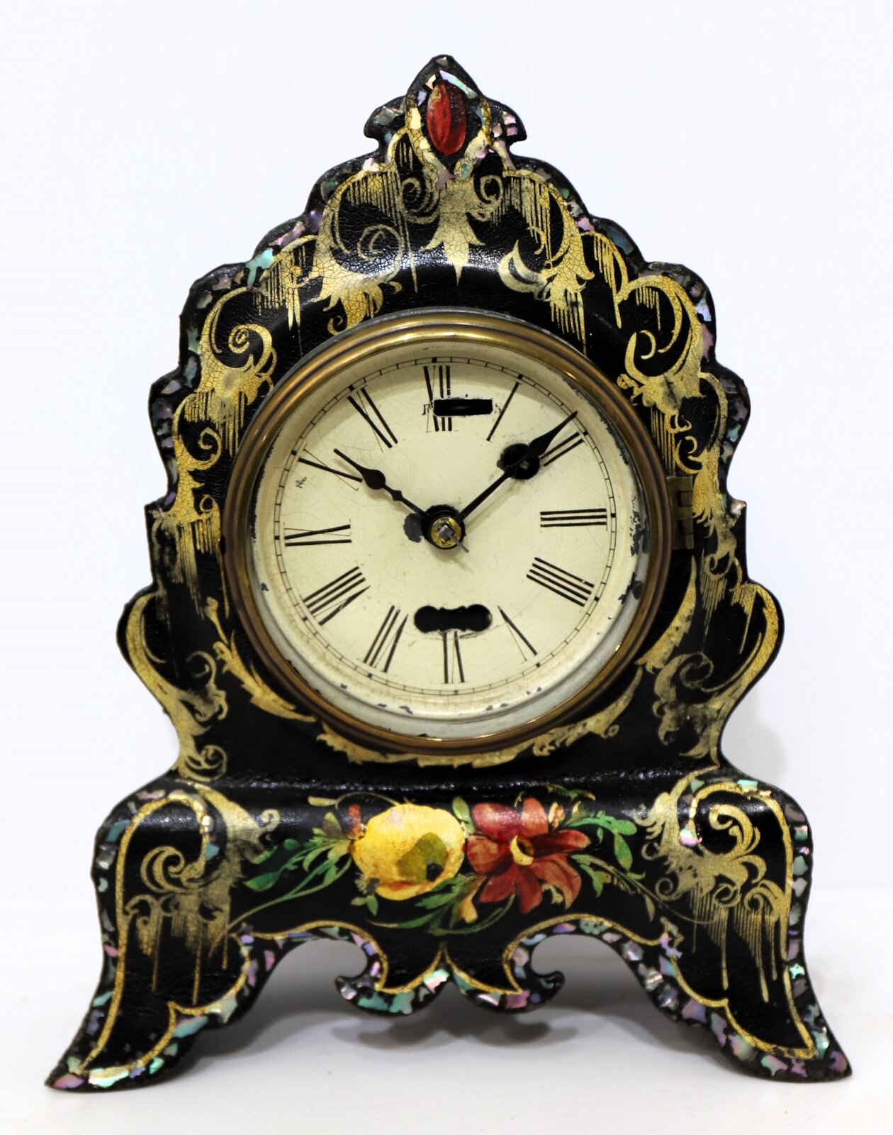 Terryville Manufacturing Co. iron-case with torsion pendulum, 1853-1860. — Antique Clocks Price Guide