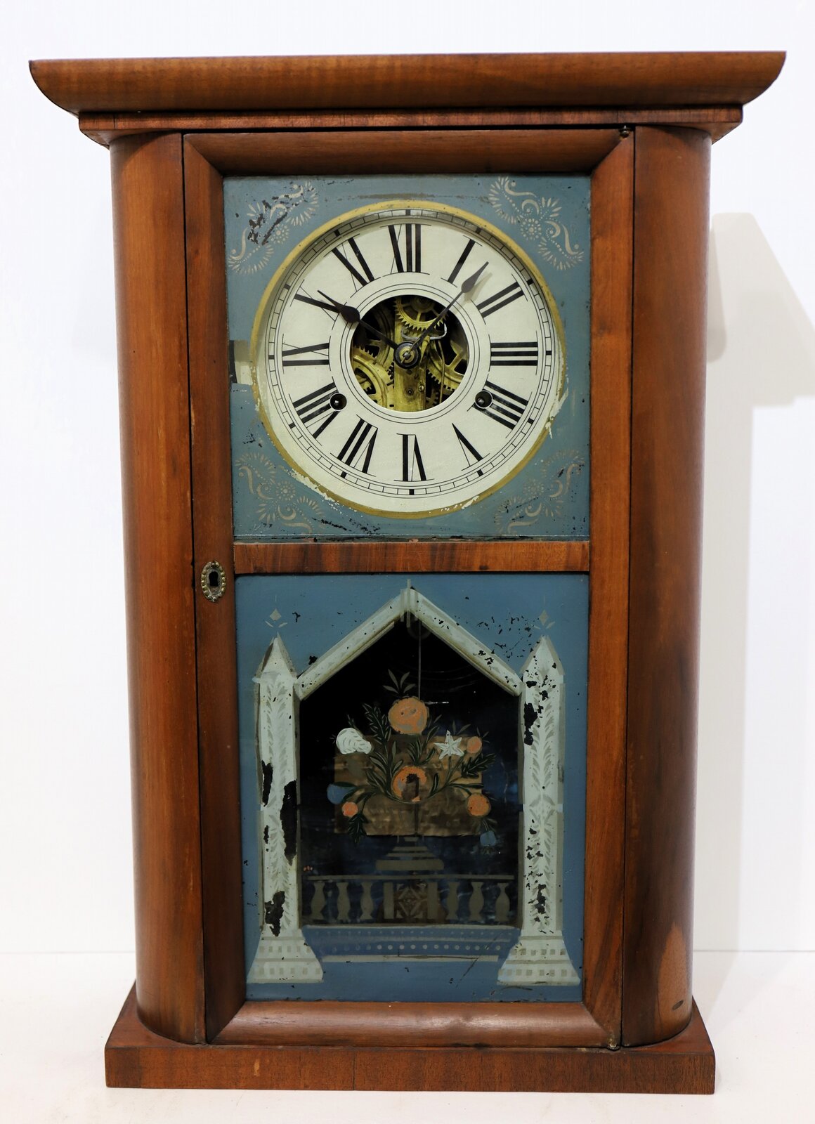 Chauncey & Noble Jerome round-side shelf clock, 1834-1839. — Antique Clocks Price Guide