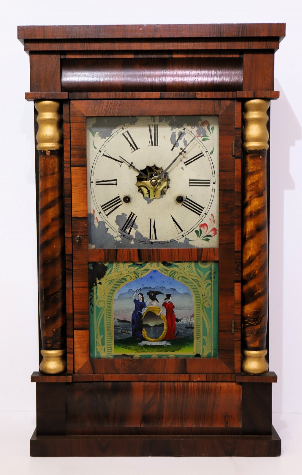 New Haven Clock Co. 30-hour column & cornice, ca. 1860. — Antique Clocks Price Guide