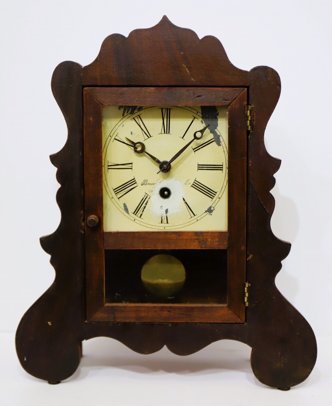 Brewster Manufacturing Co. miniature scroll-front, 1852-1854. — Antique Clocks Price Guide